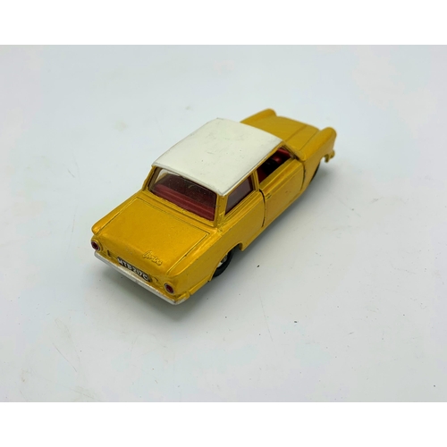 3221 - Dinky Toys No.133, 1965 Ford Cortina, metallic gold white roof, jewelled lights, paper number-plates... 