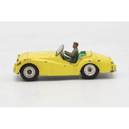 3224 - Dinky Toys 105 Triumph TR2 Sports, scarce civilian version, spun hubs, yellow in correct colour spot... 