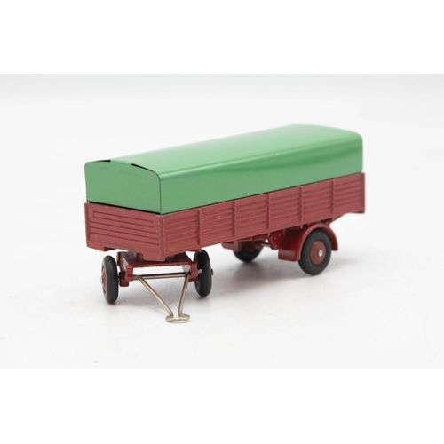 3234 - French Dinky Toys 70 Remorque Bachee, a Covered Trailer, red hubs, plated hook, excellent and boxed