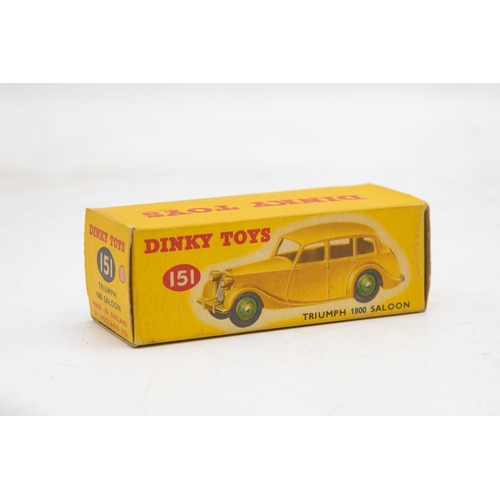 3248 - Dinky Toys 151 Triumph 1800 Saloon, beige with green hubs, stunning condition, mint and boxed