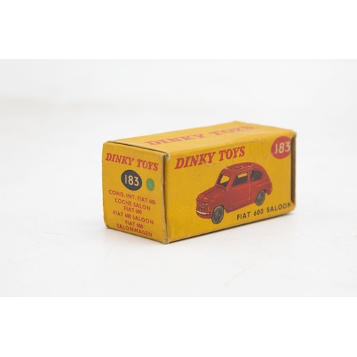 3249 - Dinky Toys 183, Fiat 600 Saloon, stunning model, green, early plastic wheels, correct colour spot on... 