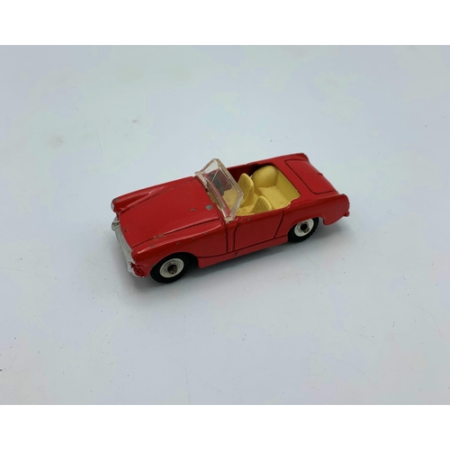 3251 - Dinky Toys 112 Austin Healey Sprite, red, original screen (cracked), minor playwear in excellent box