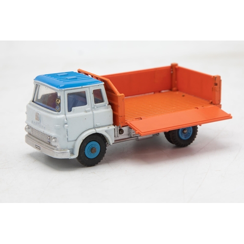 3254 - Dinky Toys 435 Bedford TK Tipper, blue cab, dark blue roof, orange bed with opening side-gates and t... 