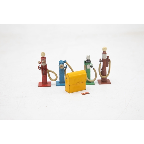 3267 - Dinky Toys Petrol Pumps No. 49, with Oil Bin, post-war version (1946 on) virtually mint 4 pumps with... 