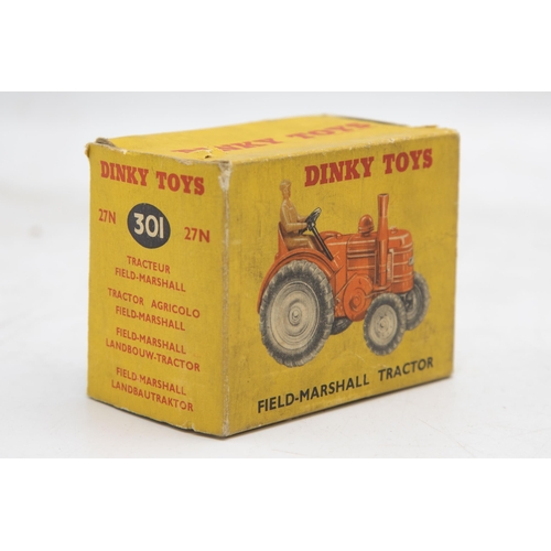 3269 - Dinky Toys 301 Field-Marshall Tractor, scarce version with silver painted hubs, stunning model mint ... 