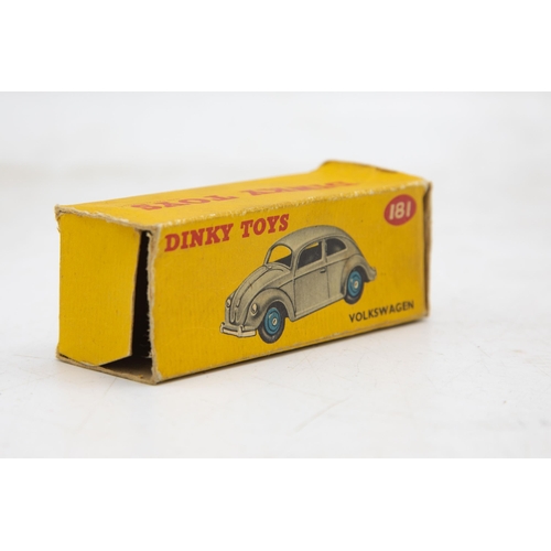 3271 - Dinky Toys 181 Volkswagen, grey, correct colour spot on box, mint and boxed