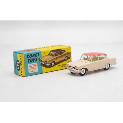 3279 - Corgi Toys 234 Ford Consul Classic 315, Corgi Model Club membership leaflet within, very close to ol... 