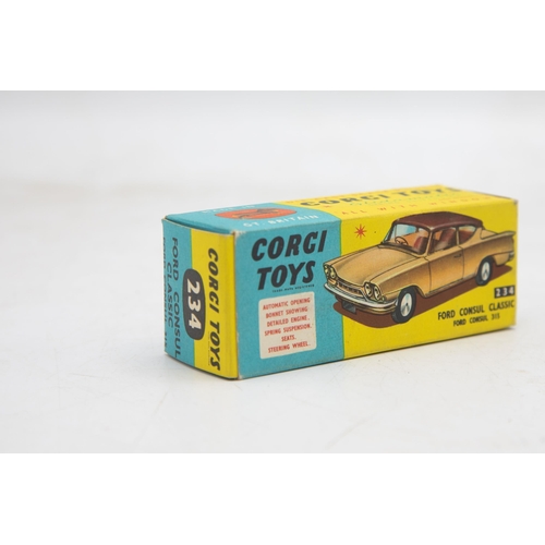 3279 - Corgi Toys 234 Ford Consul Classic 315, Corgi Model Club membership leaflet within, very close to ol... 