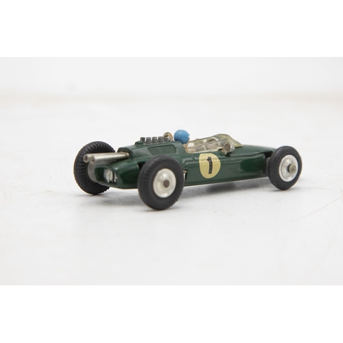 3287 - Corgi Toys 155 Lotus-Climax Formula 1 Racing Car, classic British racing colours, mint model and cri... 