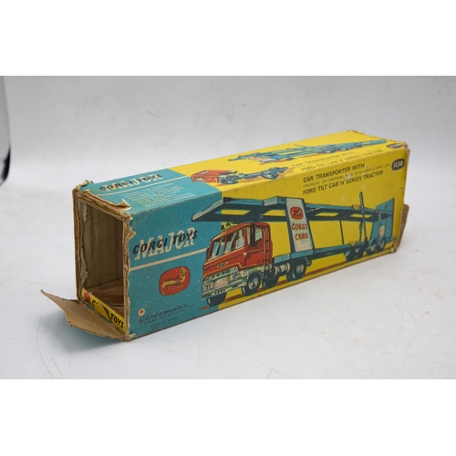 3296 - Corgi Toys 1138 Car Transporter With Fold Tilt Cab 'H' Series Tractor, with original corrugated pack... 