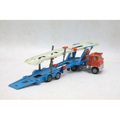 3296 - Corgi Toys 1138 Car Transporter With Fold Tilt Cab 'H' Series Tractor, with original corrugated pack... 