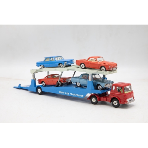 3319 - Corgi Major Toys Gift Set 28 Carrimore Car Transporter with 'Bedford' Tractor Unit and 4 Cars, consi... 