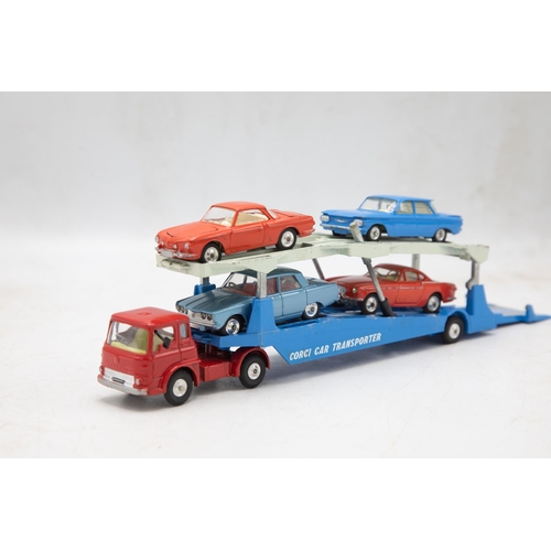 3319 - Corgi Major Toys Gift Set 28 Carrimore Car Transporter with 'Bedford' Tractor Unit and 4 Cars, consi... 