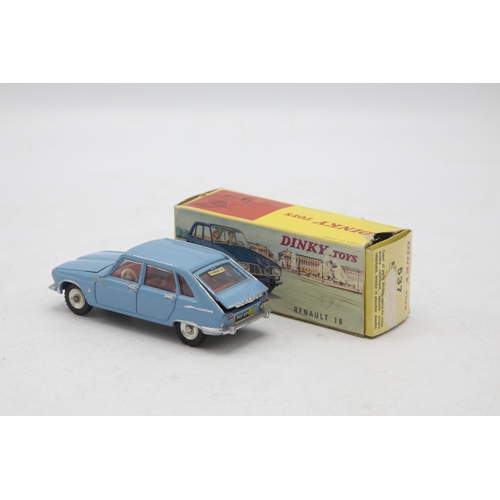 3324 - French Dinky Toys 537 Renault 16, blue, pictorial box end-flap missing, minor silver detailing, exce... 