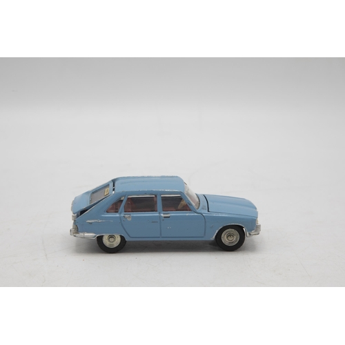 3324 - French Dinky Toys 537 Renault 16, blue, pictorial box end-flap missing, minor silver detailing, exce... 