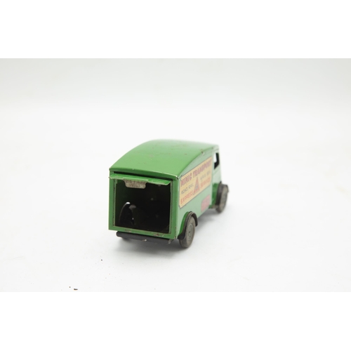 3331 - Triang Minic Clockwork 103m Short Bonnet Shutter Van, MINIC TRANSPORT on sides, green body, scarce, ... 