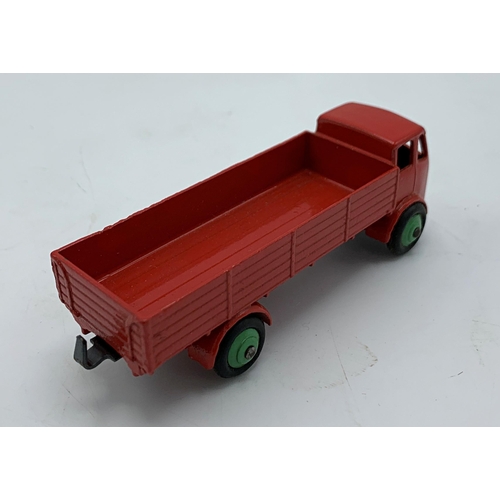 3341 - Dinky Toys 420 Forward Control Lorry, scarce version in red with green wheel hubs, original tyres, M... 