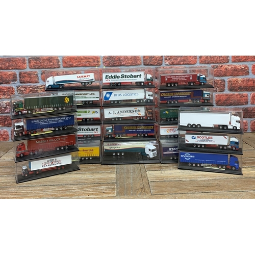 3356 - Collection of die cast lorries, mixed advertising examples, all held in perspex display case (one bo... 