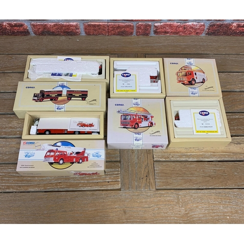 3368 - Quantity of boxed Corgi die cast vehicles to include classic fire engines, haulage and public transp... 