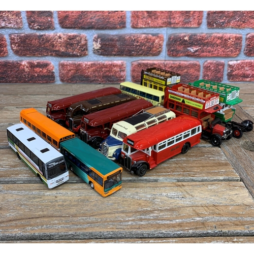 3369 - Quantity of die cast model busses to include Dinky, Corgi and Oxwich examples (12)