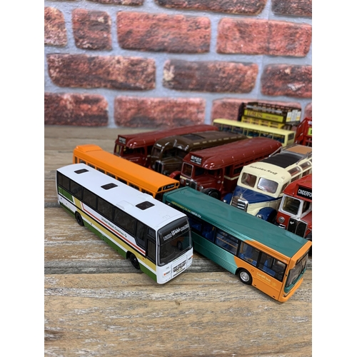 3369 - Quantity of die cast model busses to include Dinky, Corgi and Oxwich examples (12)