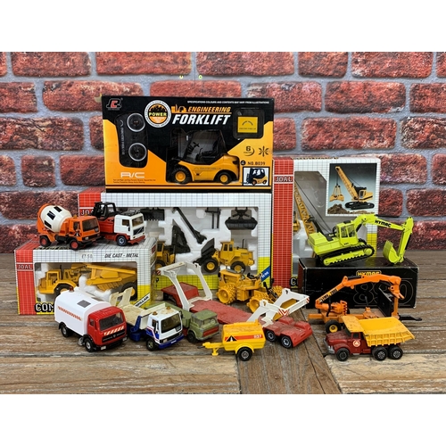 3370 - Quantity of die cast and plastic construction vehicle models to include Corgi, Joal Compact and Hyma... 