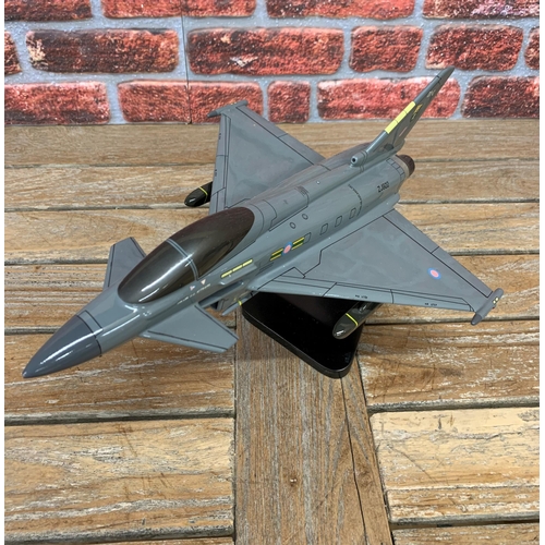 3373 - Bravo Delta Models - carved mahogany model of a ZJ922 Typhoon plane with display stand