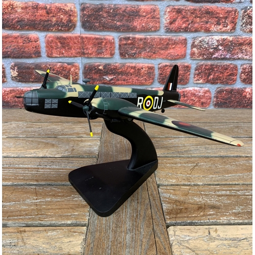 3375 - Bravo Delta Models - carved mahogany model of a Vickers Wellington N2980 plane with display stand