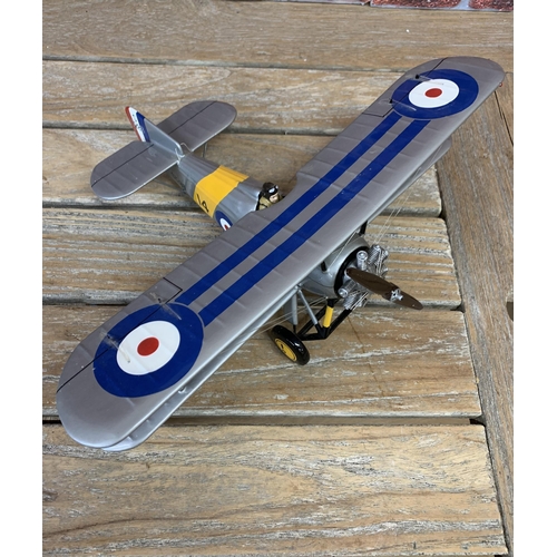 3383 - Bravo Delta Models - carved mahogany model of a Fairey Flycatcher plane