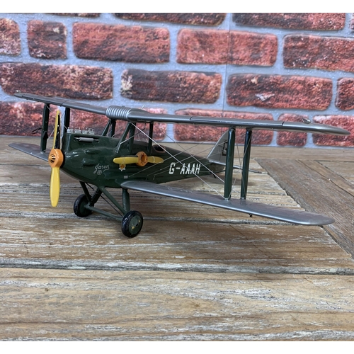 3384 - Bravo Delta Models - carved mahogany model of a de Havilland DH.60 Moth plane