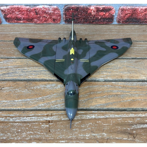 3387 - Bravo Delta Models - carved mahogany model of a Avro Vulcan XH558 plane