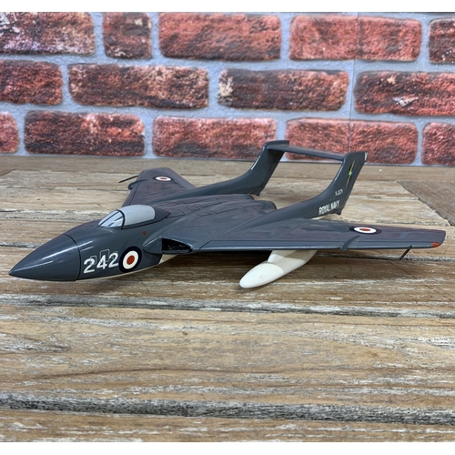 3392 - Bravo Delta Models - carved mahogany model of a de Havilland Sea Vixen plane