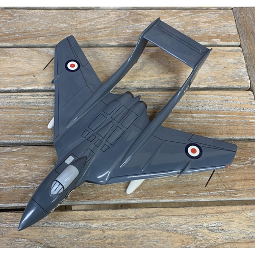 3392 - Bravo Delta Models - carved mahogany model of a de Havilland Sea Vixen plane