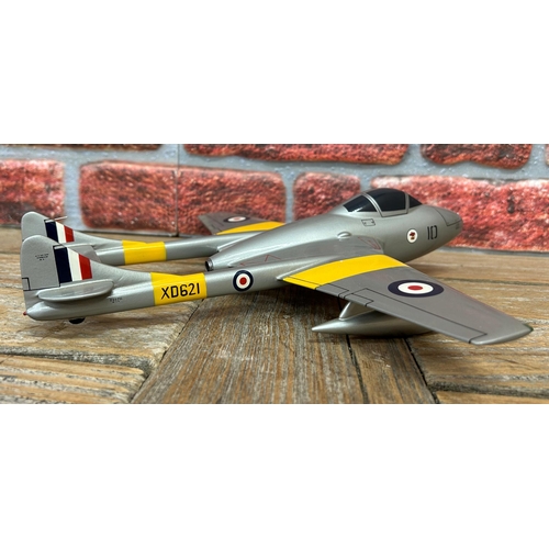 3394 - Bravo Delta Models - carved mahogany model of a De Haviland Vampire TII RAF