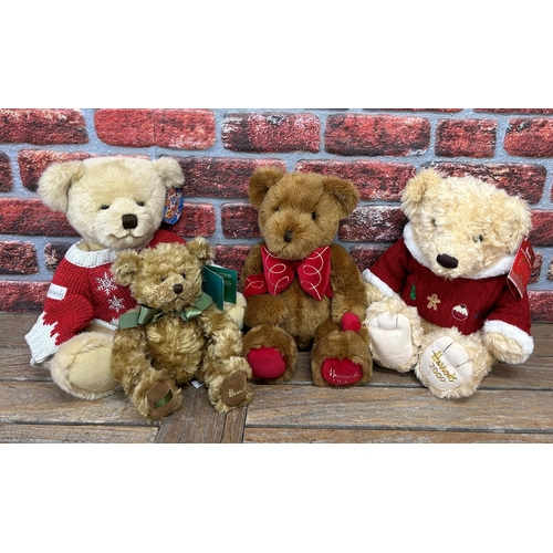 3403 - Quantity of vintage Harrods annual teddy bears to include Christmas edition examples (4)