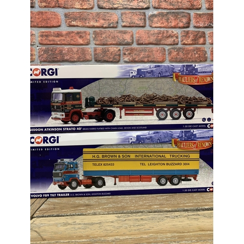 3423 - Corgi - 'Hauliers of Renown', 1:50 scale die cast model trucks, to include Volvo F89, Seddon Atkinso... 