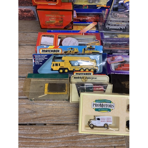 3439 - Large collection of boxed die cast vehicles to include Matchbox, Corgi and Siku examples