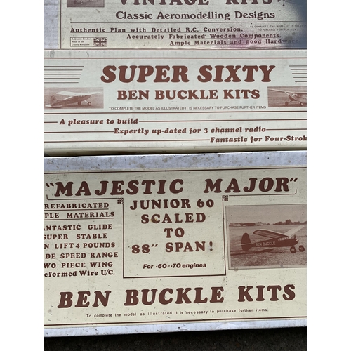 3457 - Assortment of vintage 'Ben Buckle Kits' balsa wood model planes to include Majestic Major and Junior... 