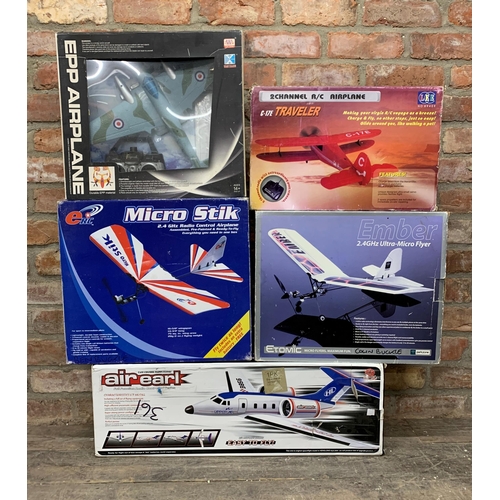 3460 - Quantity of boxed R/C airplanes to include Air Earl, C-17E Traveler and Micro Stik examples (5)