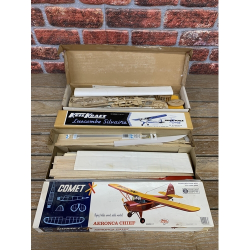 3461 - Quantity of boxed balsa wood and plastic model plane kits to include AT-6 Texanm Curtiss SO3C-1 and ... 