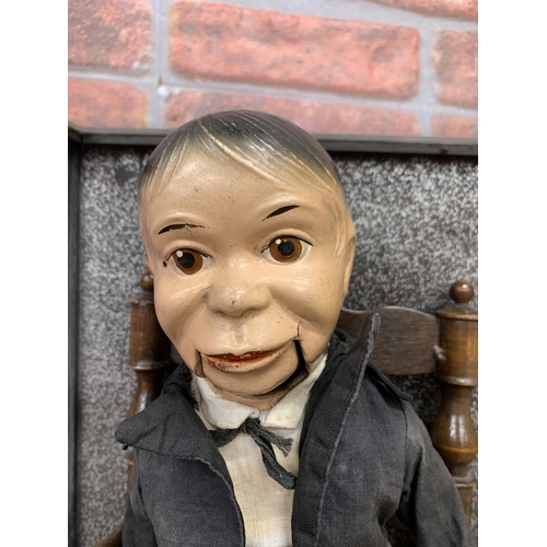 3476 - Charlie McCarthy, Kenny Tok type ventriloquist Dummy. Hard composition head, upper body, arms, & han... 