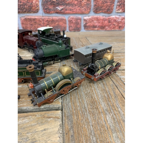 3520 - Collection of vintage Broad Gauge steam locomotives with additional carriages and wagons