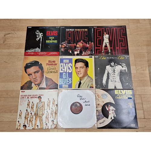 3613 - Assortment of Elvis Presley related items to include vinyl singles, albums and 78's, together with C... 