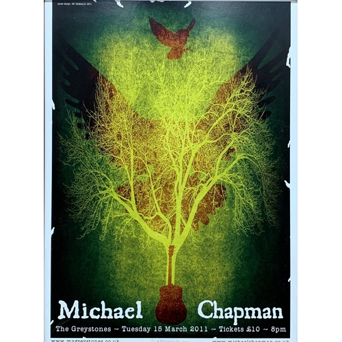 3628 - The Michael Chapman Collection - framed Michael Chapman promotional gig poster, 46cm x 36cm