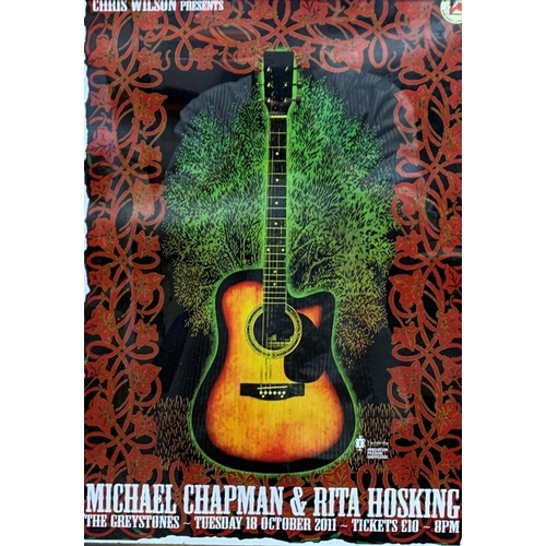 3630 - The Michael Chapman Collection - framed Michael Chapman and Rita Hosking promotional gig poster, 46c... 