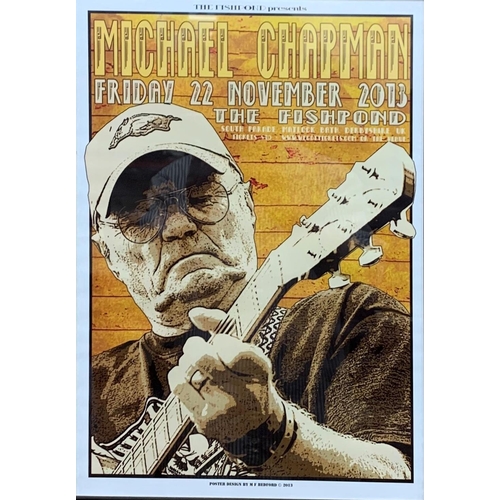 3633 - The Michael Chapman Collection - framed Michael Chapman promotional gig poster, 47cm x 35cm