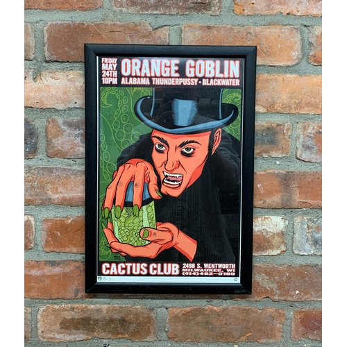 3634 - The Michael Chapman Collection - framed Orange Goblin, Alabama Thunderpussy, cactus club, 46cm x 32c... 