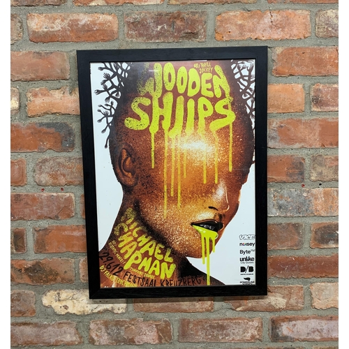 3636 - The Michael Chapman Collection - framed Wooden Shijips and Michael Chapman promotional gig poster, 6... 