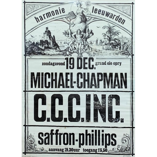 3637 - The Michael Chapman Collection - framed Michael Chapman 'hormonie leeuwarden' promotional gig poster... 