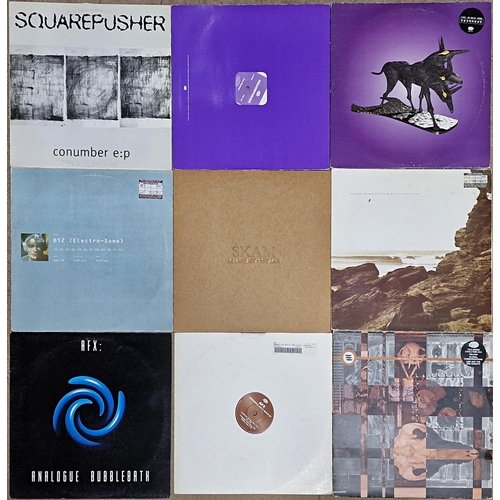 3644 - Rare Warp Records vinyl job lot to include Aphex Twin, Square Pusher, AFX etc